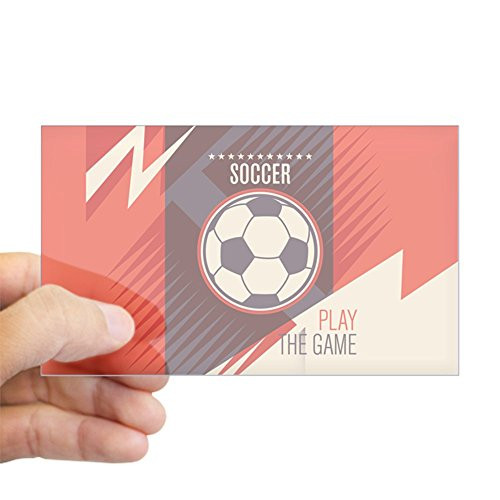 Sticker Clear  Rectangle  Large Soccer Football Play The Game Red