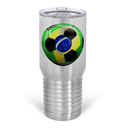 HARD EDGE DESIGN Brazil Soccer Metal Tumbler  Stainless Steel  20oz