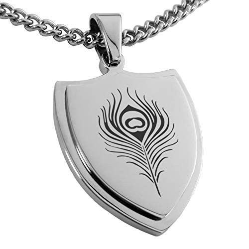 Tioneer Stainless Steel Hera Greek Goddess of Marriage Shield Pendant Necklace