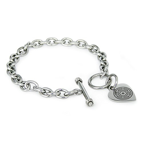 Stainless Steel Hecate Greek Goddess of Magic Symbols Heart Charm  Bracelet Only