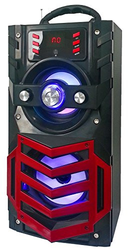 QFX BT-170RD Portable Bluetooth Speaker with FM Radio - Red