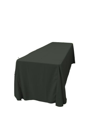 LA Linen Polyester Poplin Rectangular Tablecloth  90 by 156-Inch  Black