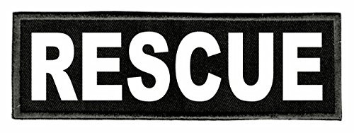 Rescue ID Patch - 6x2 - White Lettering - Black Twill Backing - Hook Panel