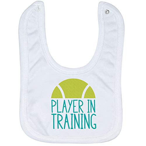 Tennis Baby  and  Infant Bib   Player in Training   Soft Microfiber Bib   Turquoise