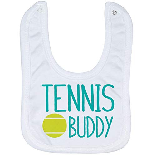 Tennis Baby  and  Infant Bib   Tennis Buddy   Soft Microfiber Bib   Turquoise