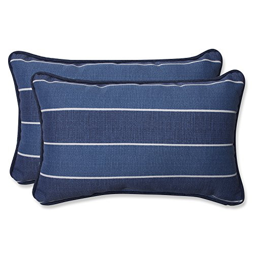 Pillow Perfect Outdoor Wickenburg Rectangular Throw Pillow, Indigo, Set of 2