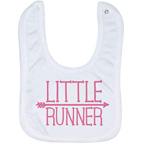 Running Baby  and  Infant Bib   Little Runner   Soft Microfiber Bib   Pink