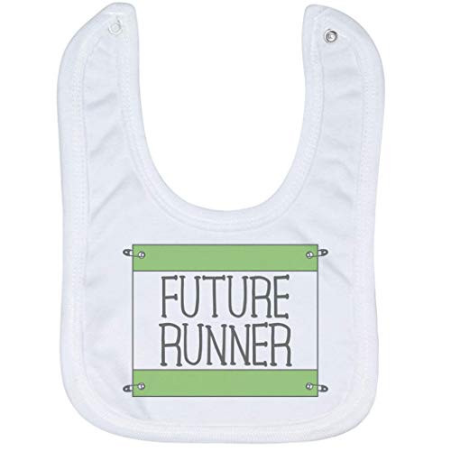 Running Baby  and  Infant Bib   Future Runner   Soft Microfiber Bib   Light Green
