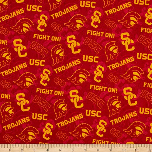 NCAA USC Trojans Tone on Tone Cotton Quilt Fabric By The Yard NCAA USC Trojans Tone on Tone Cotton Quilt Fabric By The Yard