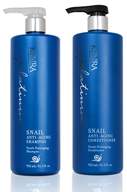 Kenra Platinum Snail Anti-Aging Shampoo and Conditioner Set, 31.5-Ounce Kenra Platinum Snail Anti-Aging Shampoo and Conditioner Set, 31.5-Ounce
