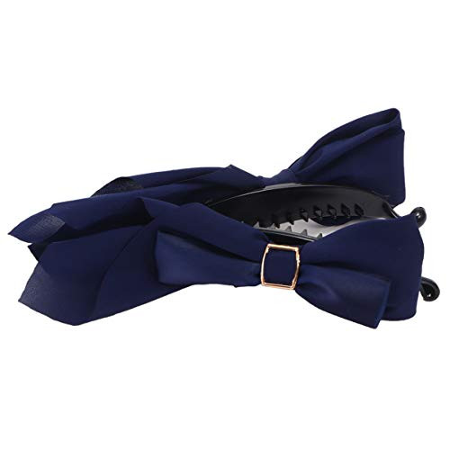 Lurrose Banana Hair Clips Bowknot Claw Clip Strong Hold Ponytail Holder Jaw Barrettes Hair Styling Hairpins Hair Accessories for Girls Women  Navy Blue