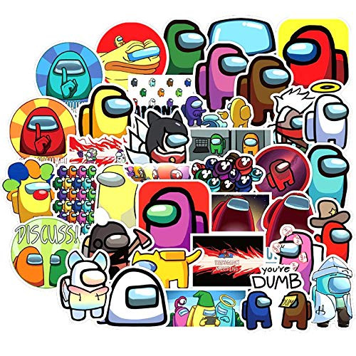 Among Us Sticker 50pcs Pack Among Us Fandom Crewmate Game Stickers for Skateboard Fridge Guitar Laptop Motorcycle Travel Luggage Cartoon Water Bottle Stickers