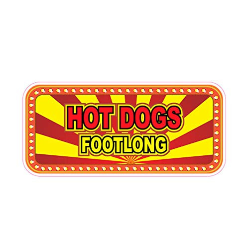 Hotdogs Footlong Concession Restaurant Food Truck Die-Cut Vinyl Sticker 8 inch