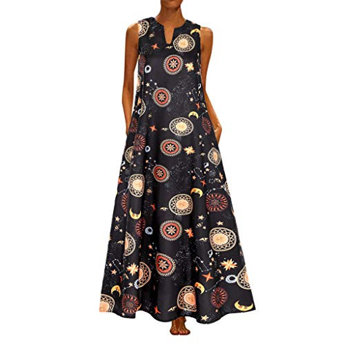 Plus Size Dress for Women Vintage Ethnic Floral Print Summer Autumn Casual Sleeveless Bohemian Long Maxi Dress S-5XL Plus Size Dress for Women Vintage Ethnic Floral Print Summer Autumn Casual Sleeveless Bohemian Long Maxi Dress S-5XL