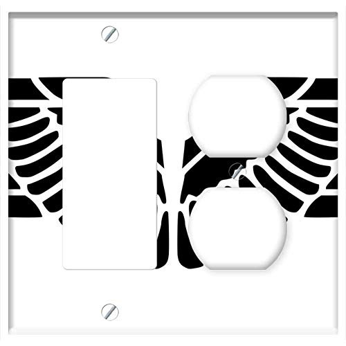 2-Gang Rocker GFCI Outlet Combination Wall Plate Cover - Animal Bird Eagle Emblem Feathers Insignia Seal 2-Gang Rocker GFCI Outlet Combination Wall Plate Cover - Animal Bird Eagle Emblem Feathers Insignia Seal