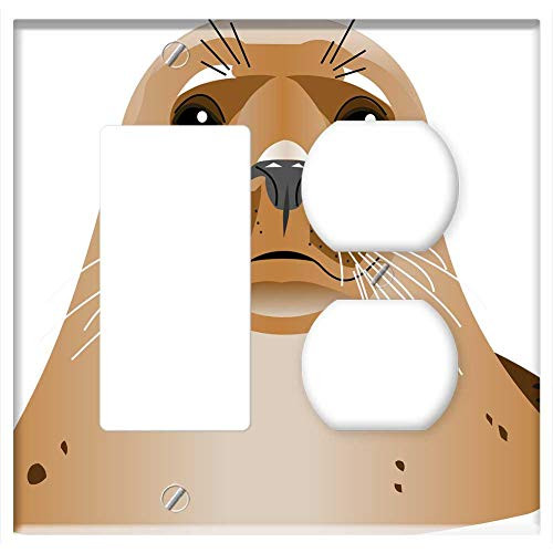 2-Gang Rocker GFCI Outlet Combination Wall Plate Cover - Seal Ocean Sea Animal 2-Gang Rocker GFCI Outlet Combination Wall Plate Cover - Seal Ocean Sea Animal