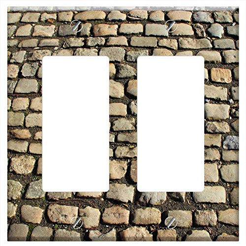 Switch Plate Double Rocker GFCI - Cobblestones Away Patch Paving Stones Stones