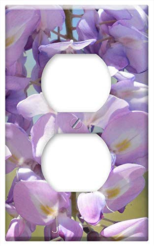 Switch Plate Outlet Cover - Wisteria Bloom Purple Flower White Lilac Spring 1