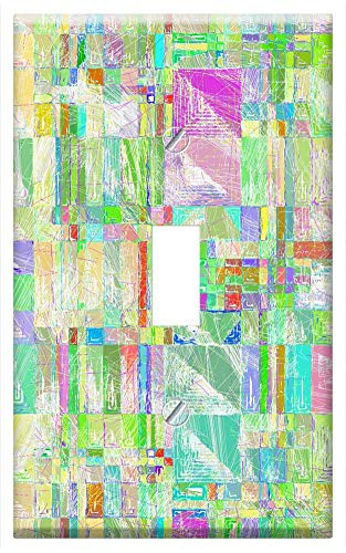 Switch Plate Single Toggle - Pastel Quilt Background Texture Painting Patchwork