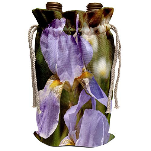 3dRose PS Flowers - Pretty Lavender Iriis Flowers - Spring Garden Floral - Wine Bag  wbg_59012_1