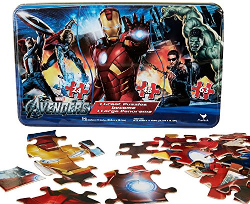 Avengers Panorama Puzzle in a Tin, 135 pieces total