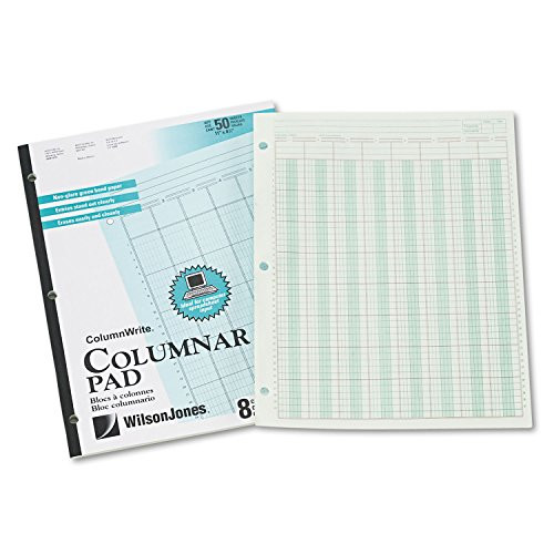 Wilson Jones G7208A Columnar Pad  8 Columns  50 Sheets  11-Inch x16-3 8-Inch  Green