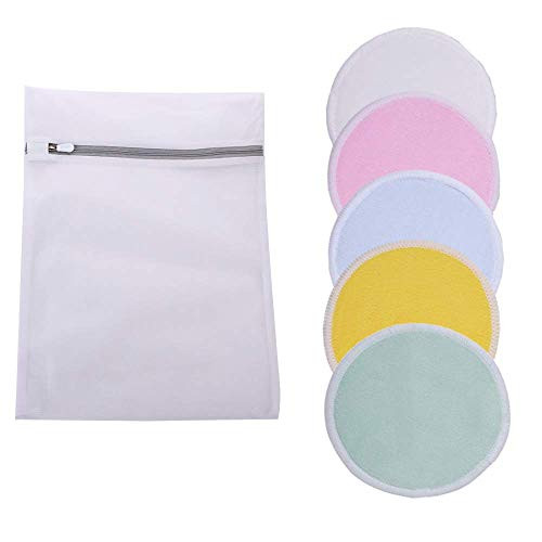 HOSL 10 Pieces Reusable Makeup Remover Pads Cotton Rounds with Washable Laundry Bag Organic Cotton Pads for Eye Makeup Remove Face Wipe