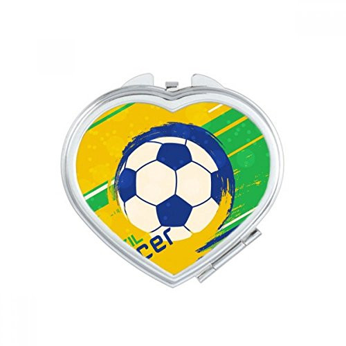Brazil Soccer Football Sports Heart Mirror Travel Magnification Portable Handheld Pocket Makeup Brazil Soccer Football Sports Heart Mirror Travel Magnification Portable Handheld Pocket Makeup