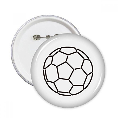 White Black Soccer Football Sports Round Pins Badge Button Emblem Accessory Decoration 5pcs