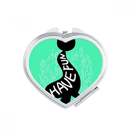 Black Seal Animal Outline Natural Heart Mirror Travel Magnification Portable Handheld Pocket Makeup Black Seal Animal Outline Natural Heart Mirror Travel Magnification Portable Handheld Pocket Makeup