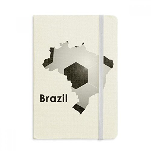 Soccer Brazil Map Shape Brazil Slogan Notebook Official Fabric Hard Cover Classic Journal Diary