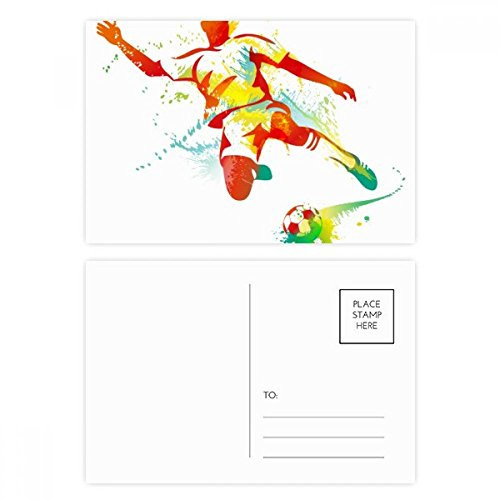 Football Players Kick Football Soccer Postcard Set Birthday Mailing Thanks Greeting Card
