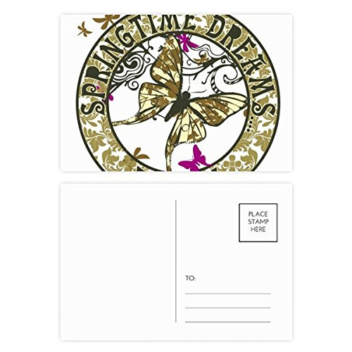 Circle Butterfly Letter Spring Postcard Set Birthday Mailing Thanks Greeting Card