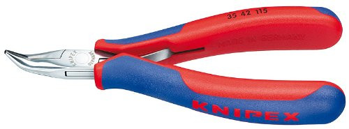 Knipex 3542115 Electronics Pliers with Angled Half Round Tips, 4.5 Inch