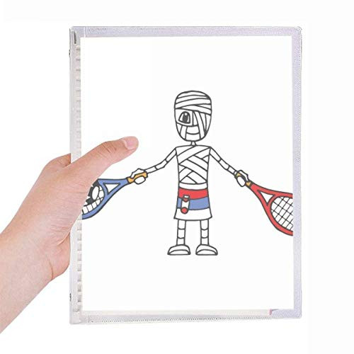 Serbian Tennis Racket Soccer Cartoon Mummy Notebook Loose Leaf Diary Refillable Journal Stationery
