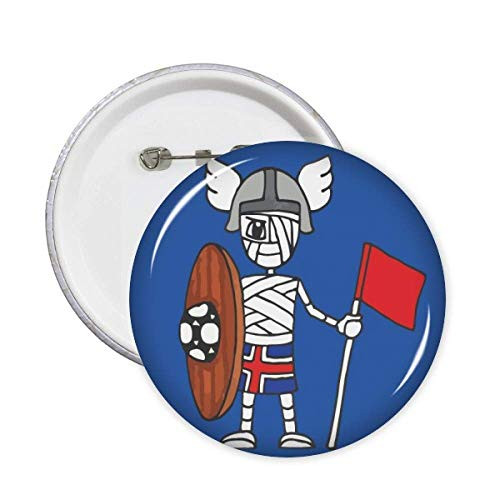 Iceland Viking Mummy Soccer Pins Badge Button Emblem Accessory Decoration 5pcs