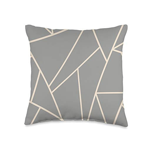 Bold Earth Home Decor by KAEDAM Geometric Triangles Ultimate Grey Coordinating Home Decor Throw Pillow  16x16  Multicolor