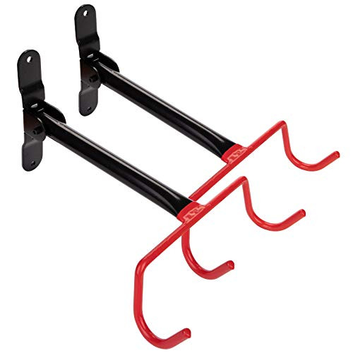 yarlung 2 Pack Wall Mount Bike Hanger with Screws  Flip Up Bike Rack Garage Storage  Horizontal Foldable Bicycle Hook Holder for Indoor Shed