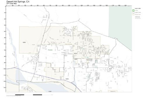 ZIP Code Wall Map of Desert Hot Springs  CA ZIP Code Map Not Laminated