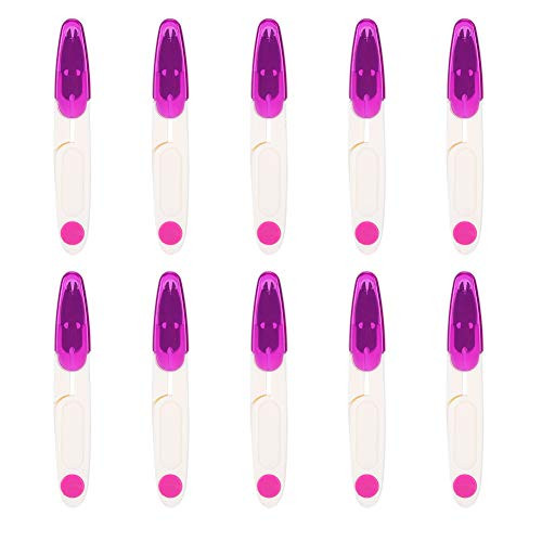 Zerodis 10Pcs Yarn Scissors  U-Shaped Thread Clipper Scissor with Plastic Cover DIY Yarn Thread Cutter Sewing Embroidery Spring Cutting Tools Mini Small Snips Trimming Nipper