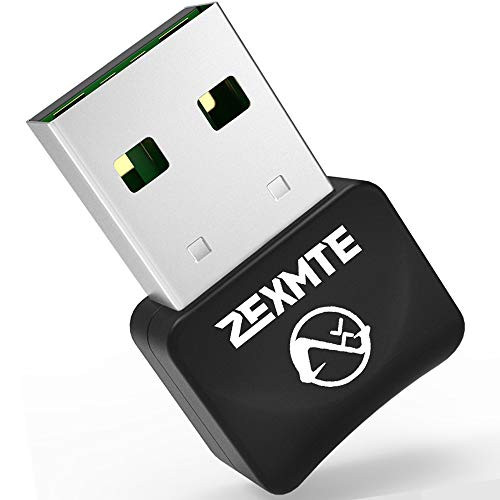 ZEXMTE Micro Bluetooth 5.0 Adapter for PC USB Mini Bluetooth Dongle for PC Wireless Transfer for Desktop Bluetooth Headphones Speakers Keyboard Mouse Printer Windows 10 8.1 8 7