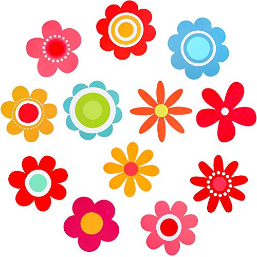 60 Pieces Spring Flower Cutouts Mini Retro Flower Cutouts Springtime Cut-Outs Easter Flower Cutouts for Classroom School Education Kindergarten