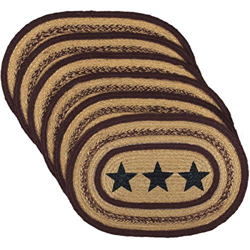 VHC Brands Americana Primitive Tabletop & Kitchen - Potomac Tan Stencil Stars Jute Placemat Set of 6 VHC Brands Americana Primitive Tabletop & Kitchen - Potomac Tan Stencil Stars Jute Placemat Set of 6
