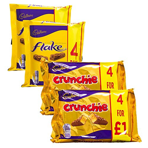 Cadbury Variety Selection   8 Bars of Cadbury Flake  and  8 Bars of Cadbury Crunchie   16 Bars Total - PACK OF 2