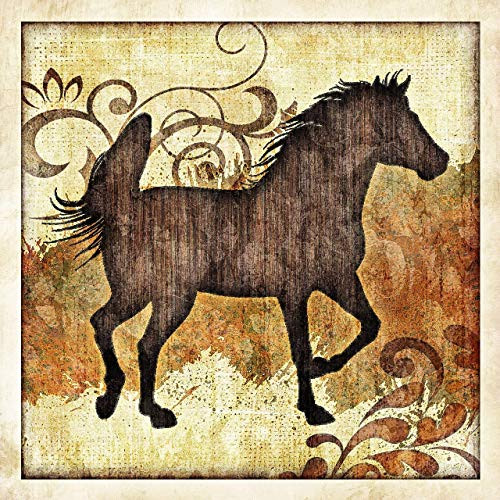 Western Horse Square Art Print Unbridled 6 by Dan Morris