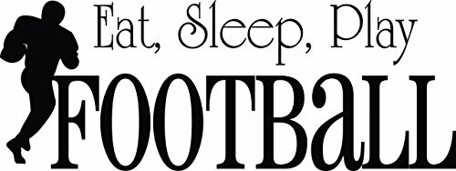 Eat  Sleep  Play Football Quote- sports kids football Quote Vinyl Wall Sticker Decal For Home Decor - 16 inch x 6 inch