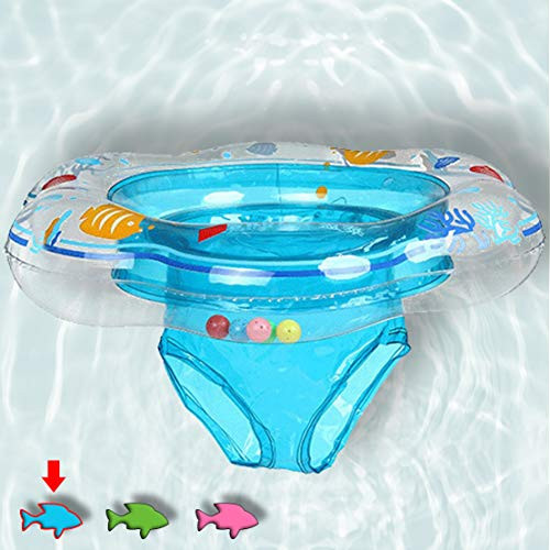Baby Swimming Ring Floats with Safety Seat Double Airbag Swim Rings for Babies Kids Swimming Float Baby Floats for Pool Swim Training Aid Kids PVC Pool Floats for Toddlers of 6-12 Months