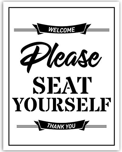 Funny Bathroom Sign - Please Seat Yourself Sign - Unframed 11x14 Print - Bathroom Wall Art - Funny Quote Poster - Great Christmas Gift Under  15