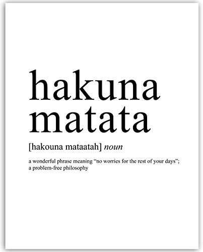 Lion King Poster - Hakuna Matata Definition Print - 11x14 Unframed Sign - Great Gift Under  15 For Lion King Fans