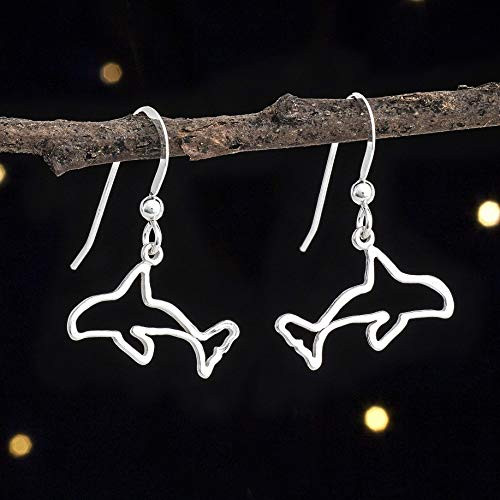 Sterling Silver Little Orca Whale Earrings - SMALL  Lightweight - Handmade  Solid .925